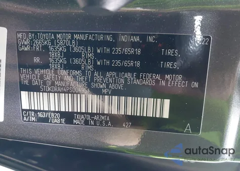 2023 Toyota Highlander Xle from USA, damaged, VIN 5TDKDRAH4PS004954